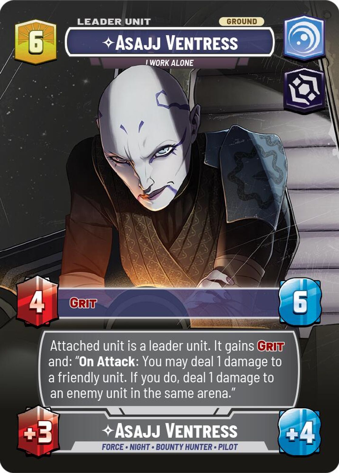 Asajj Ventress, I Work Alone (verso)