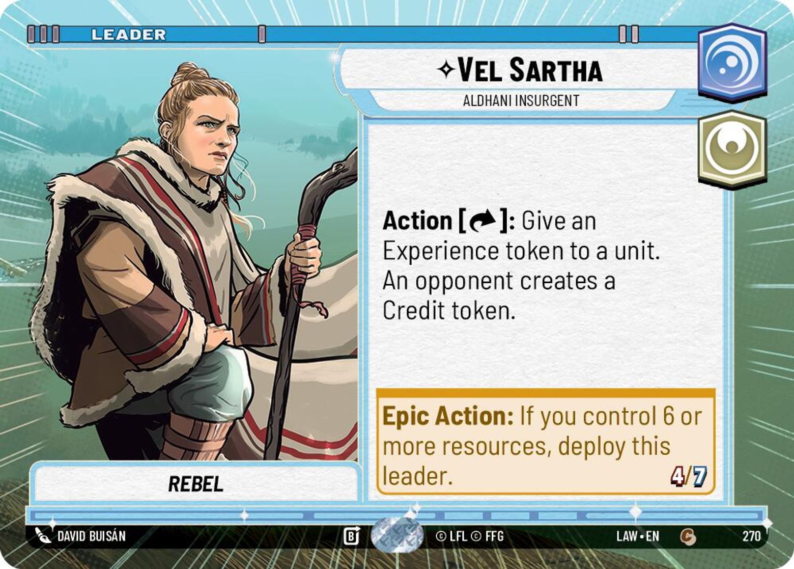 Vel Sartha, Aldhani Insurgent — A Lawless Time 270