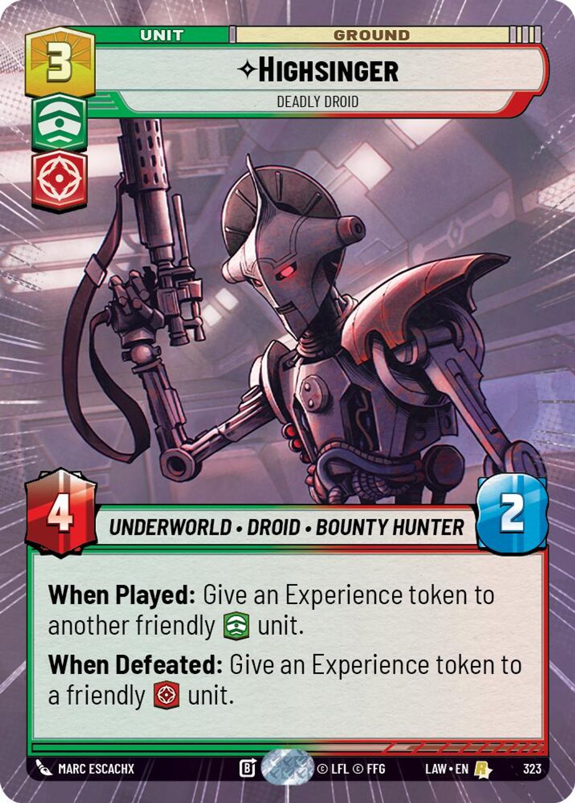 Highsinger, Deadly Droid — A Lawless Time 323