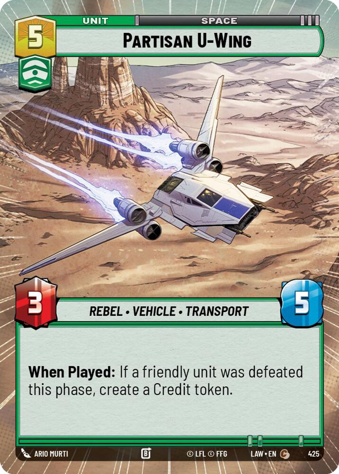Partisan U-Wing — A Lawless Time 425
