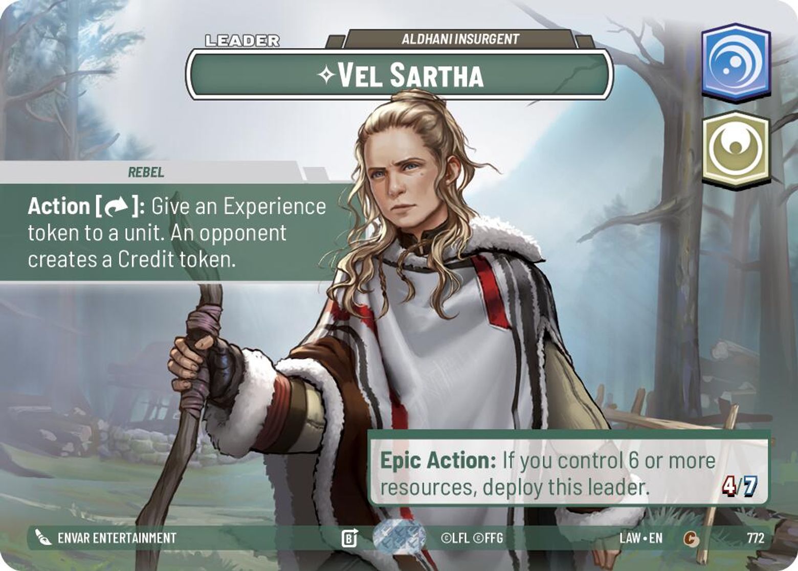Vel Sartha, Aldhani Insurgent — A Lawless Time 772