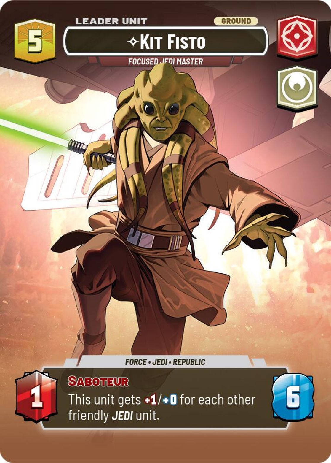Kit Fisto, Focused Jedi Master (verso)