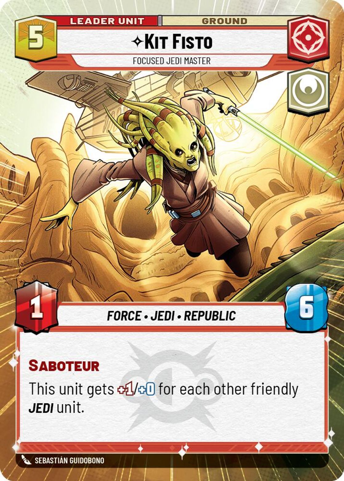 Kit Fisto, Focused Jedi Master (verso)