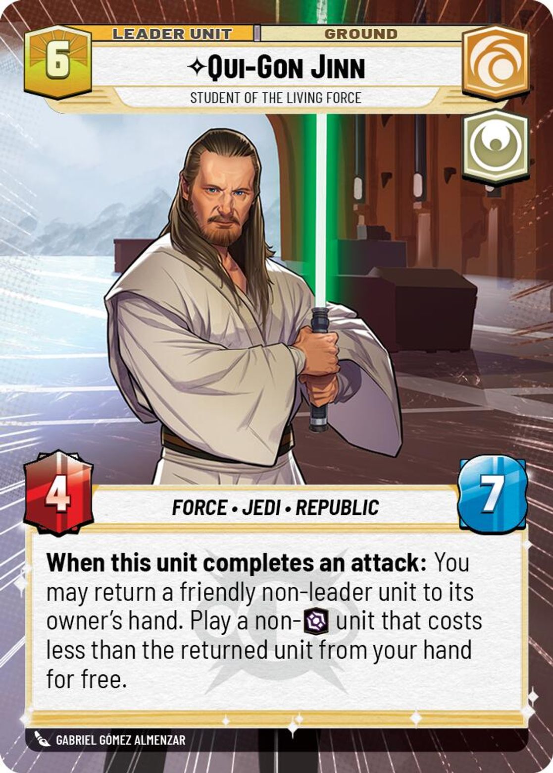Qui-Gon Jinn, Student of the Living Force (verso)
