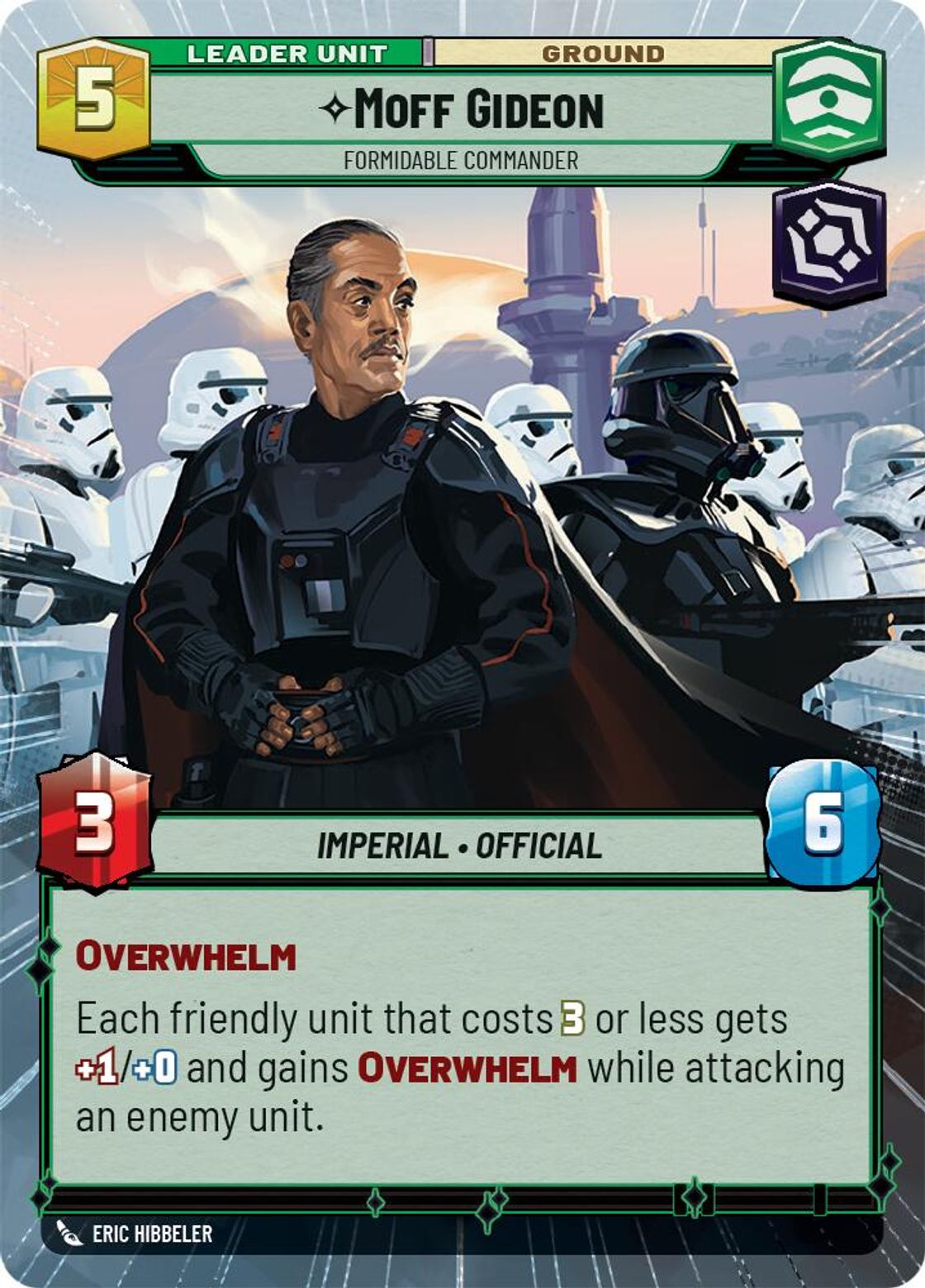 Moff Gideon, Formidable Commander (verso)