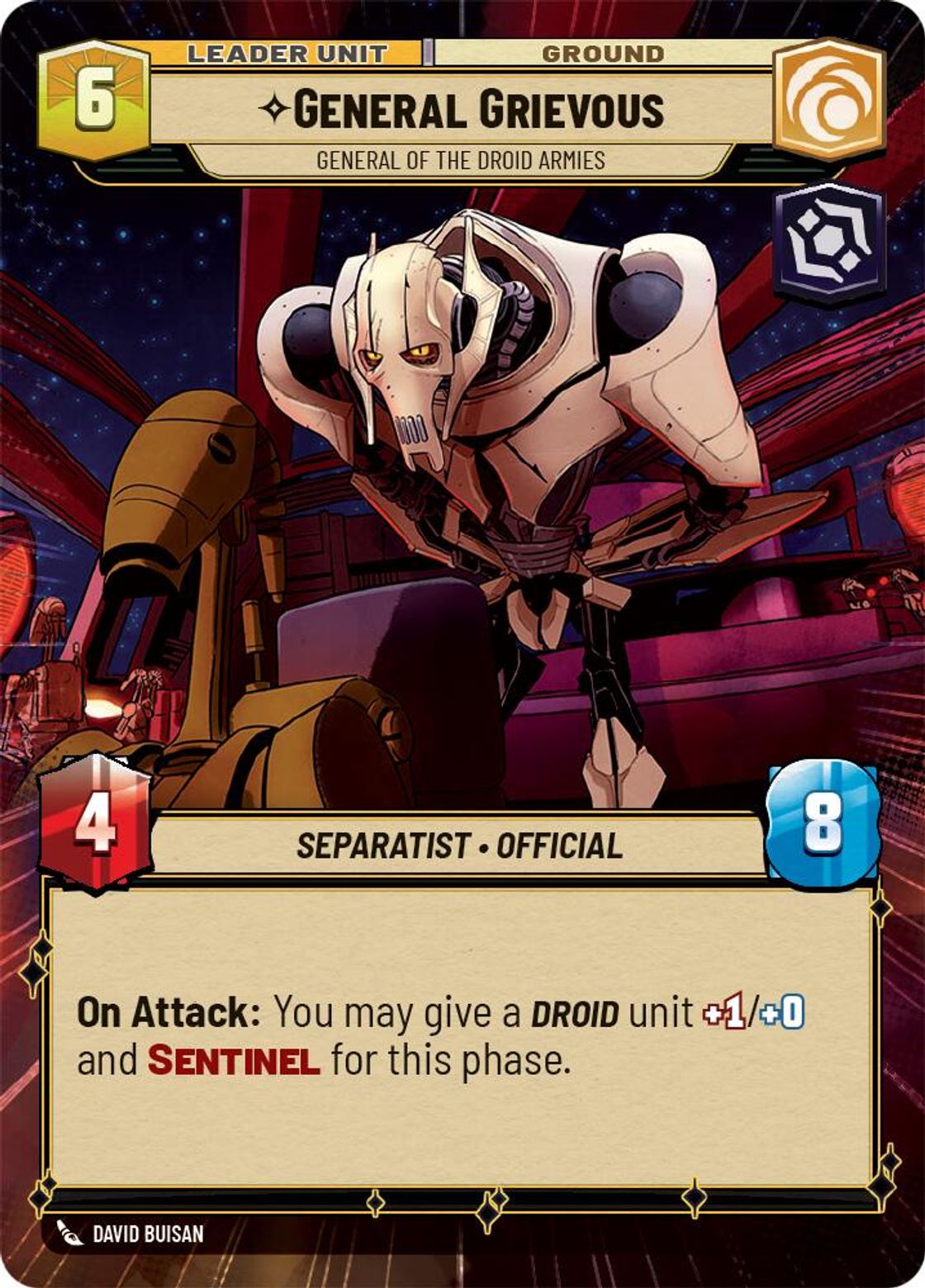 General Grievous, General of the Droid Armies (verso)