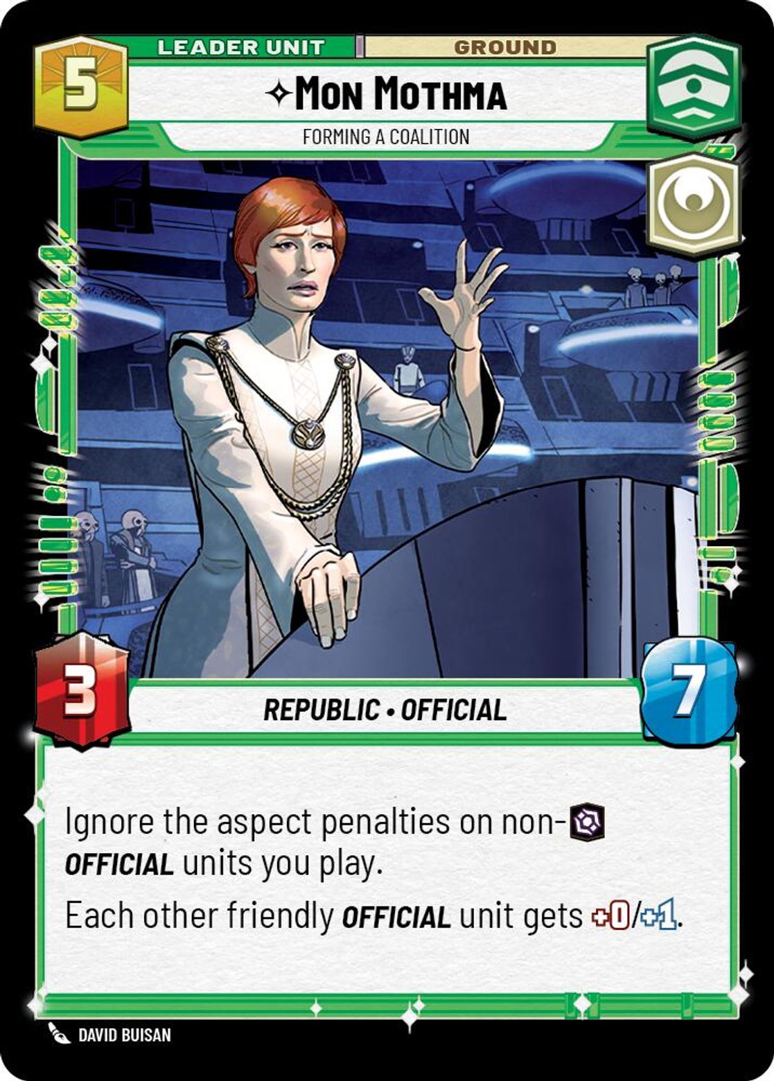 Mon Mothma, Forming a Coalition (verso)