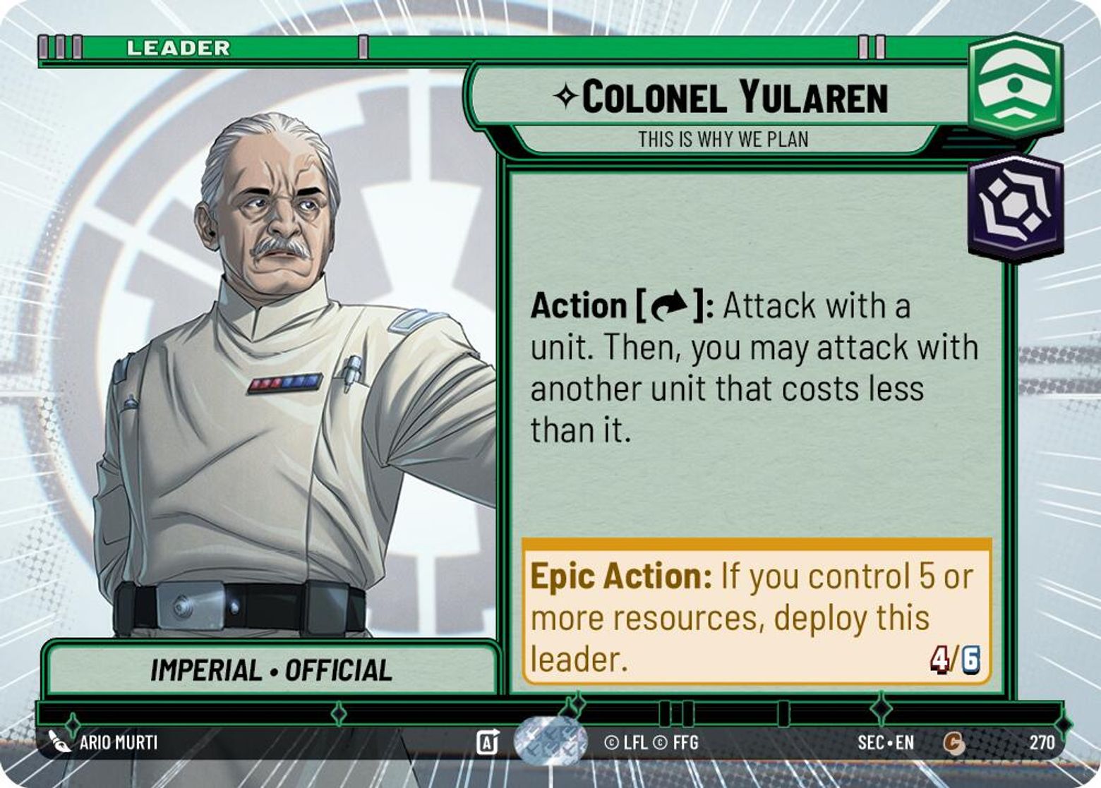 Colonel Yularen, This is Why We Plan — Secrets of Power 270