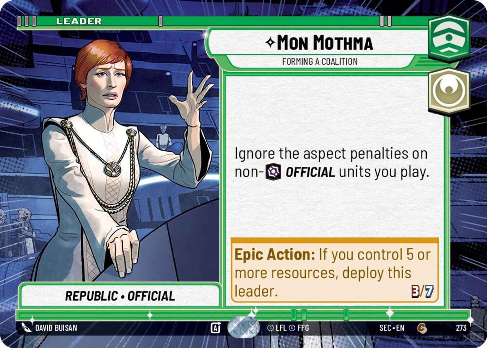 Mon Mothma, Forming a Coalition — Secrets of Power 273