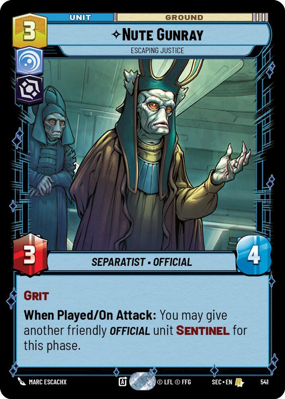 Nute Gunray, Escaping Justice — Secrets of Power 541