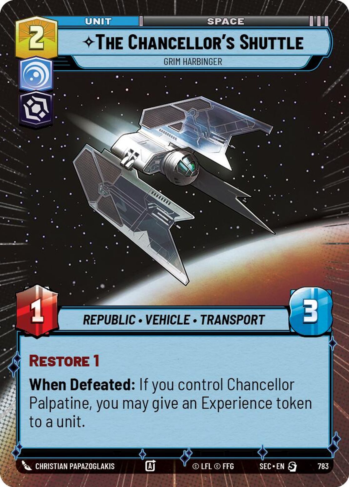 The Chancellor's Shuttle, Grim Harbinger — Secrets of Power 783