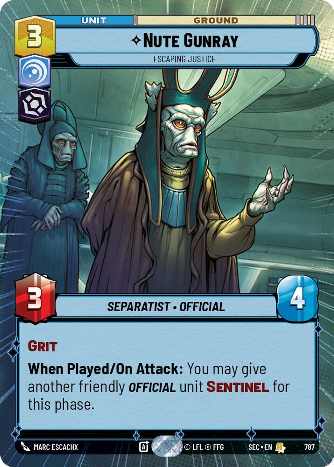 Nute Gunray, Escaping Justice — Secrets of Power 787