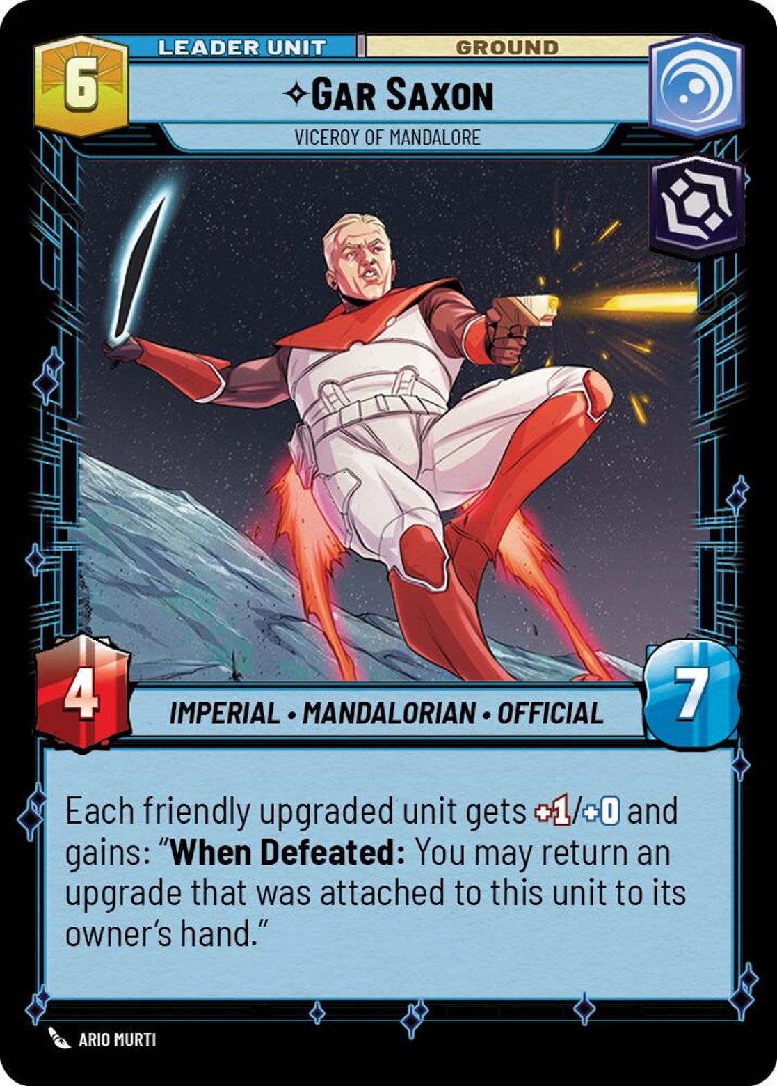 Gar Saxon, Viceroy of Mandalore (verso)