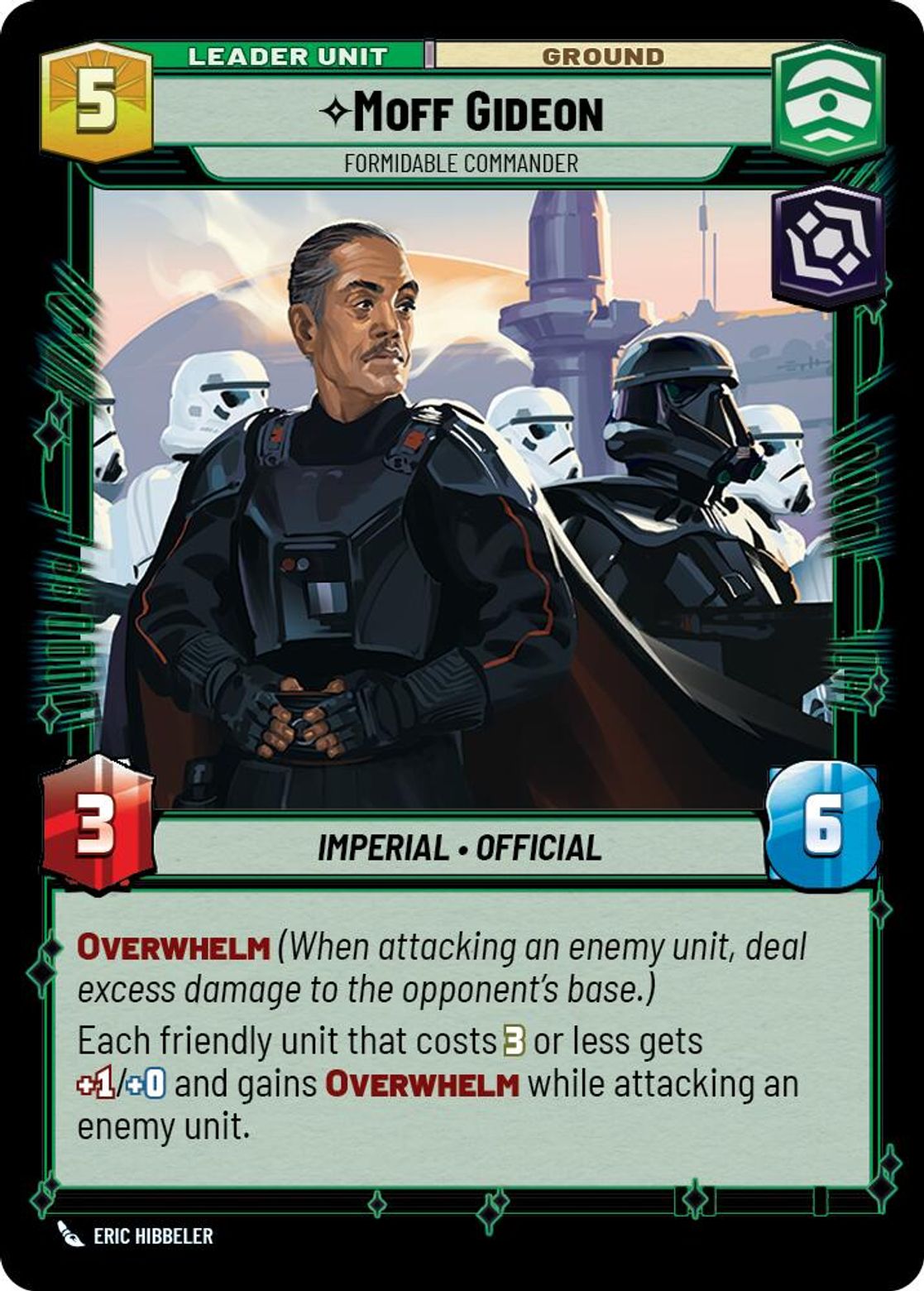 Moff Gideon, Formidable Commander (verso)