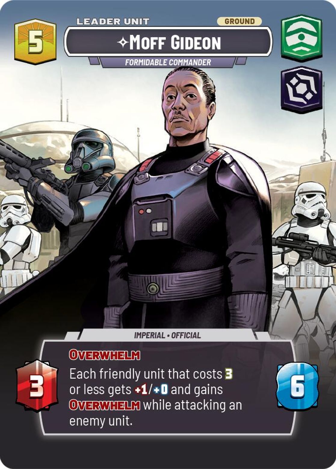 Moff Gideon, Formidable Commander (verso)