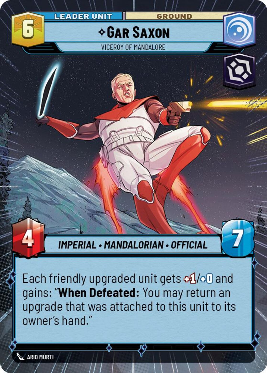 Gar Saxon, Viceroy of Mandalore (verso)