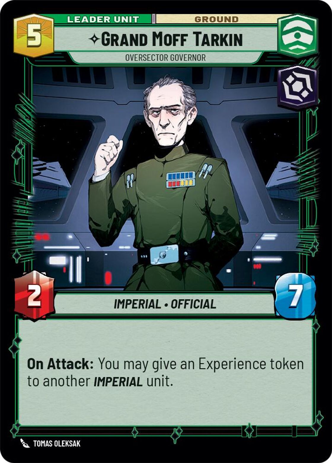 Grand Moff Tarkin, Oversector Governor (verso)