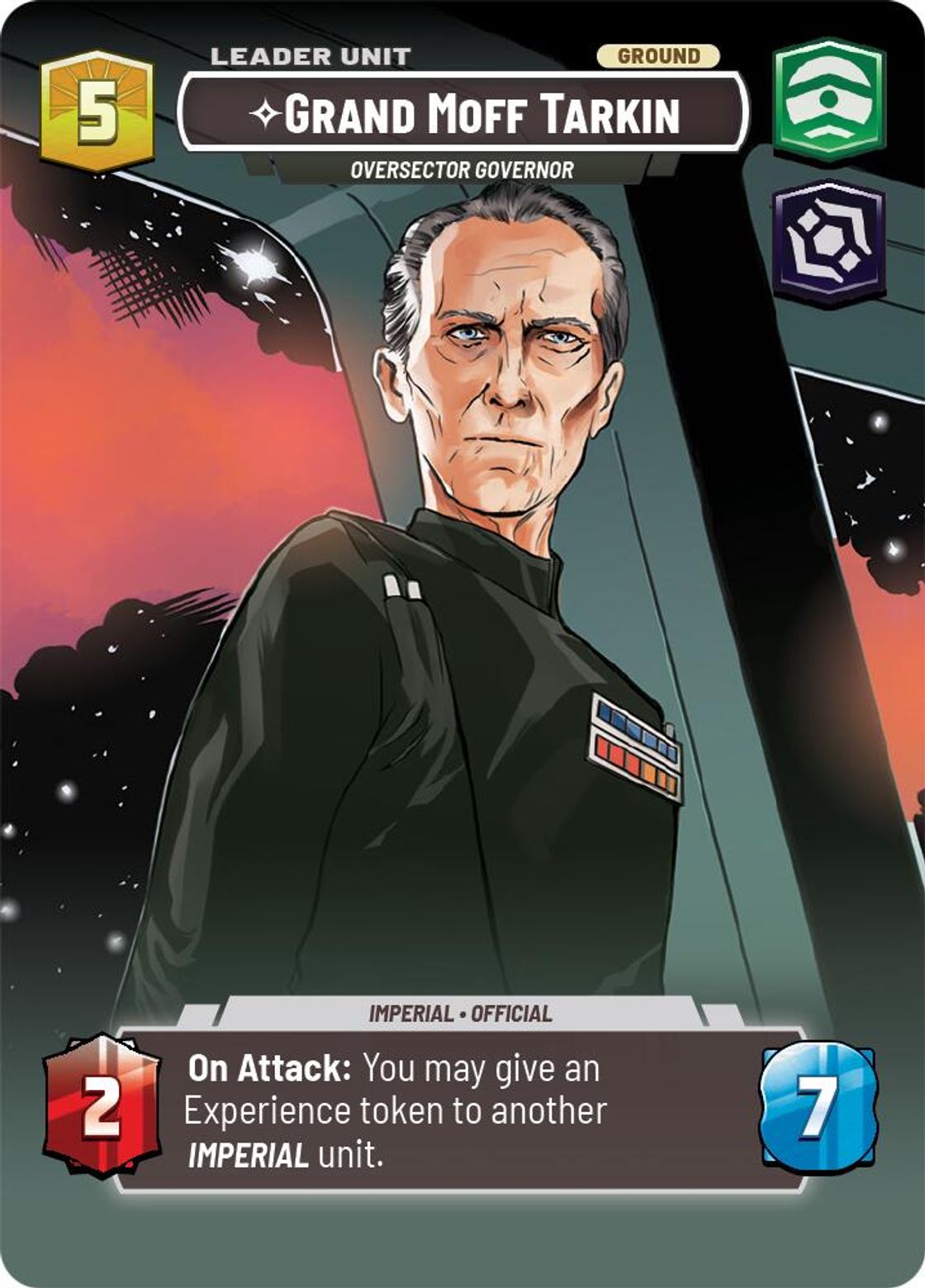 Grand Moff Tarkin, Oversector Governor (verso)