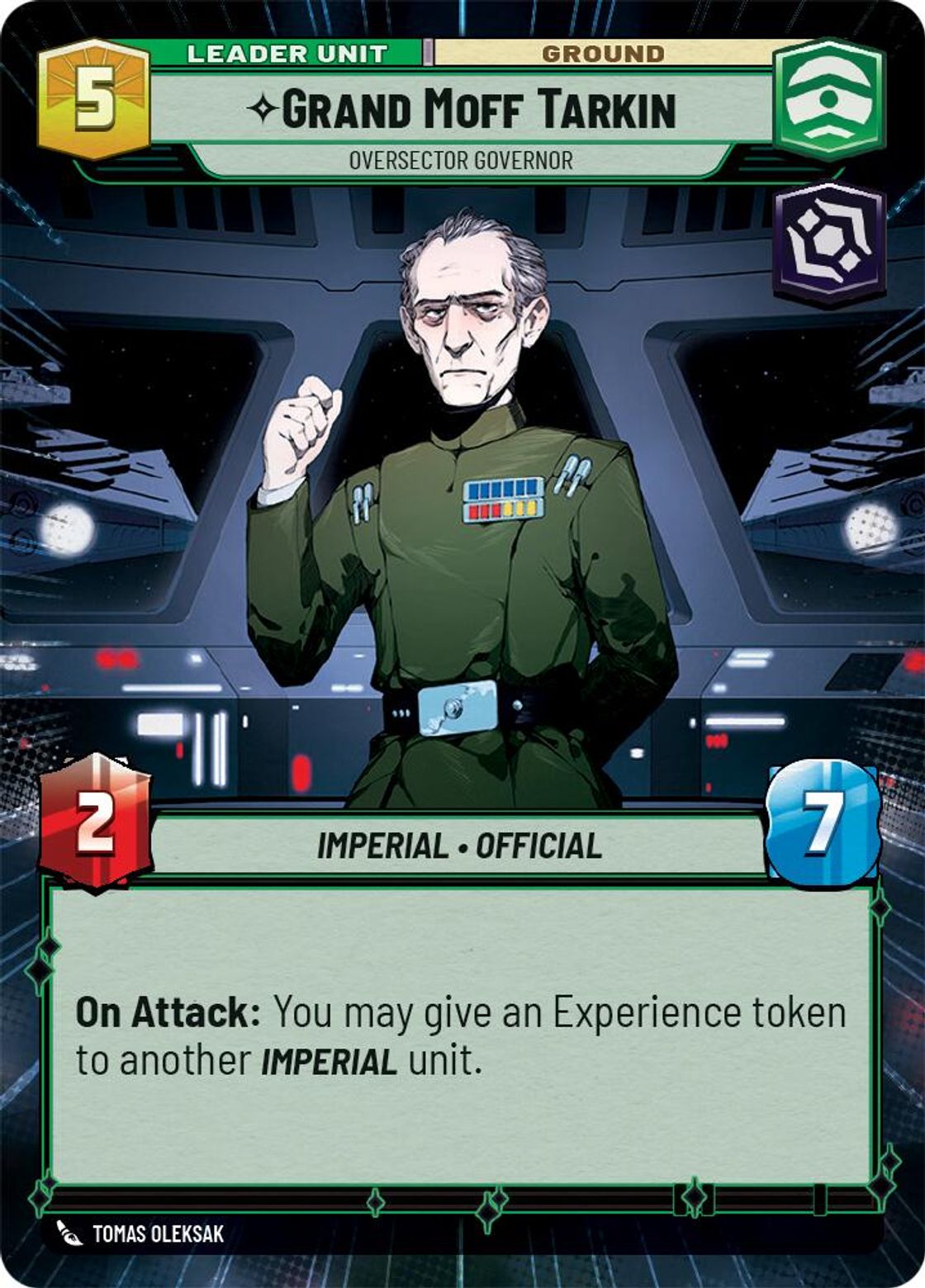 Grand Moff Tarkin, Oversector Governor (verso)