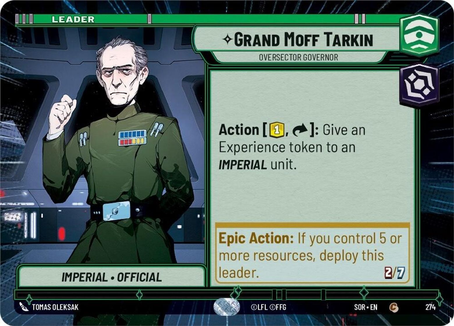 Grand Moff Tarkin, Oversector Governor — Spark of Rebellion 274