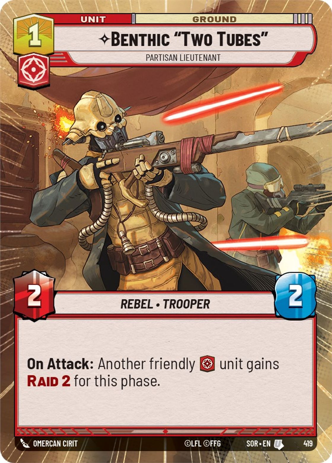 Benthic "Two Tubes", Partisan Lieutenant — Spark of Rebellion 419