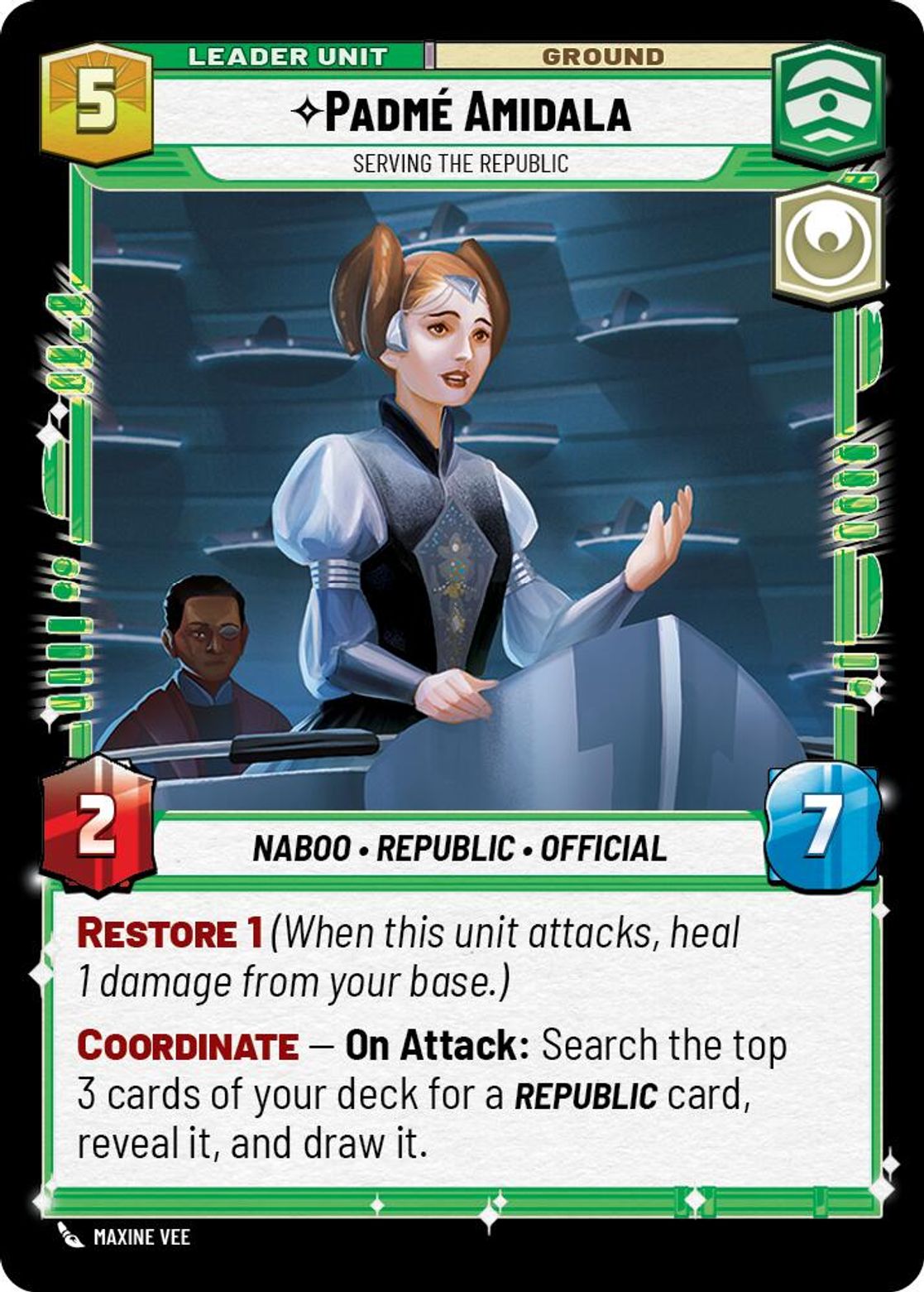 Padmé Amidala, Serving the Republic (verso)