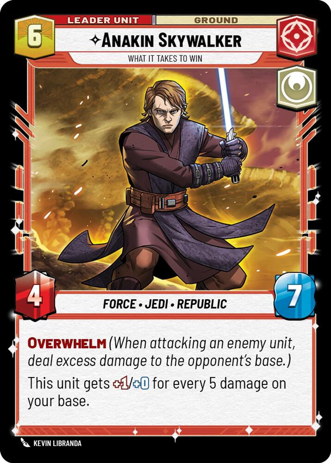 Anakin Skywalker, What it Takes to Win (verso)