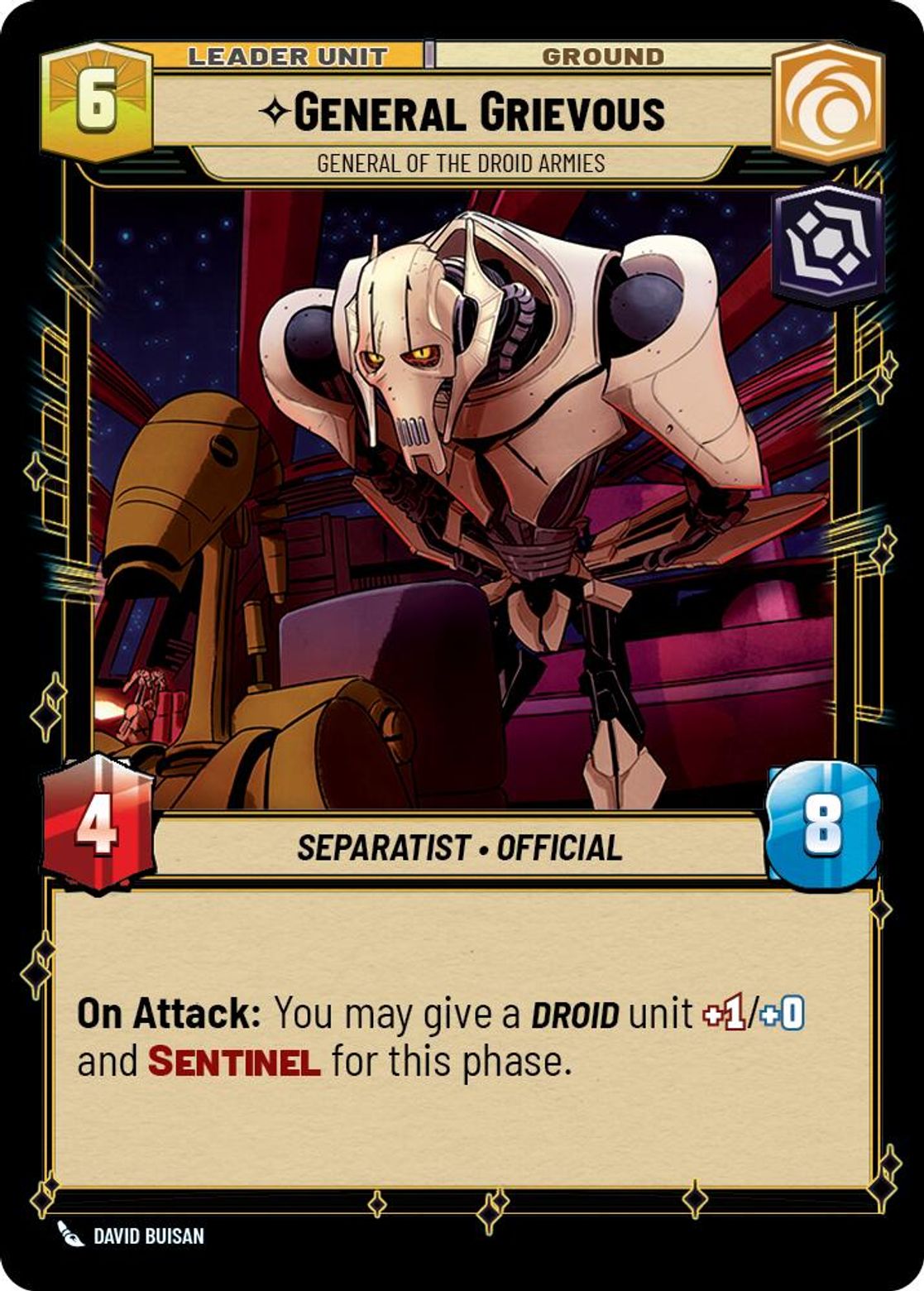 General Grievous, General of the Droid Armies (verso)