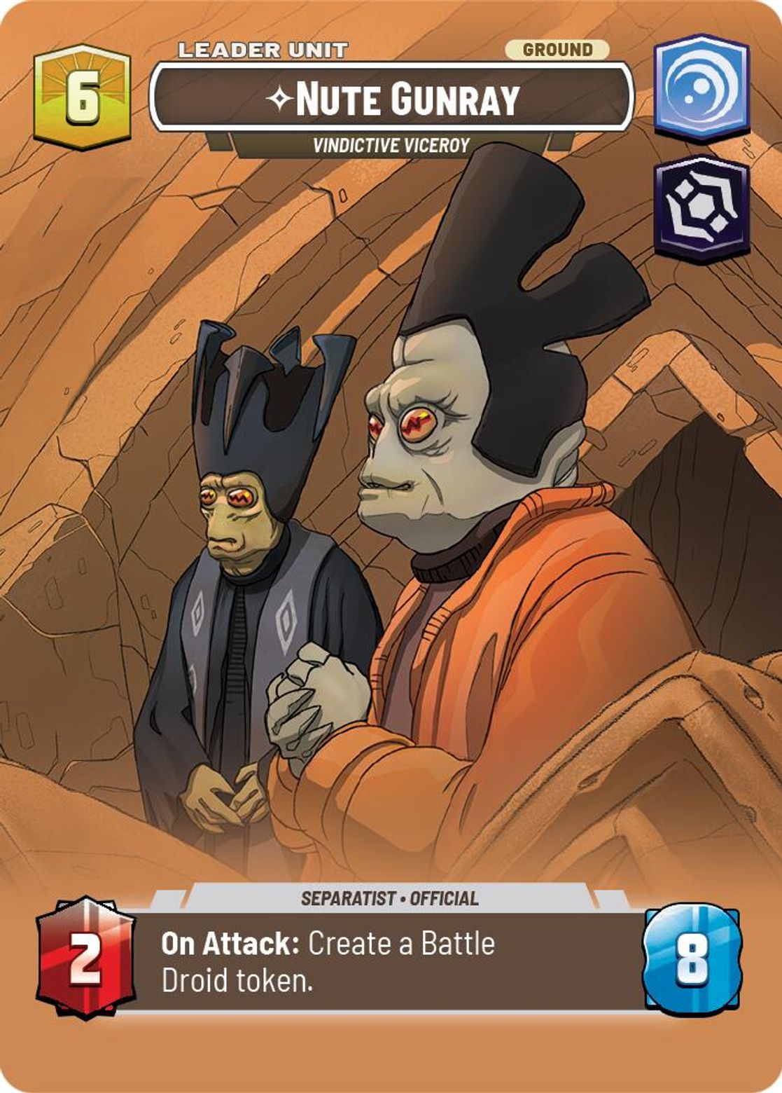 Nute Gunray, Vindictive Viceroy (verso)
