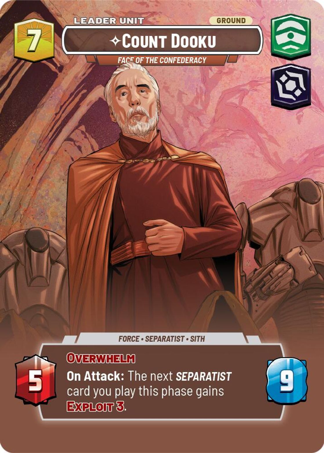 Count Dooku, Face of the Confederacy (verso)