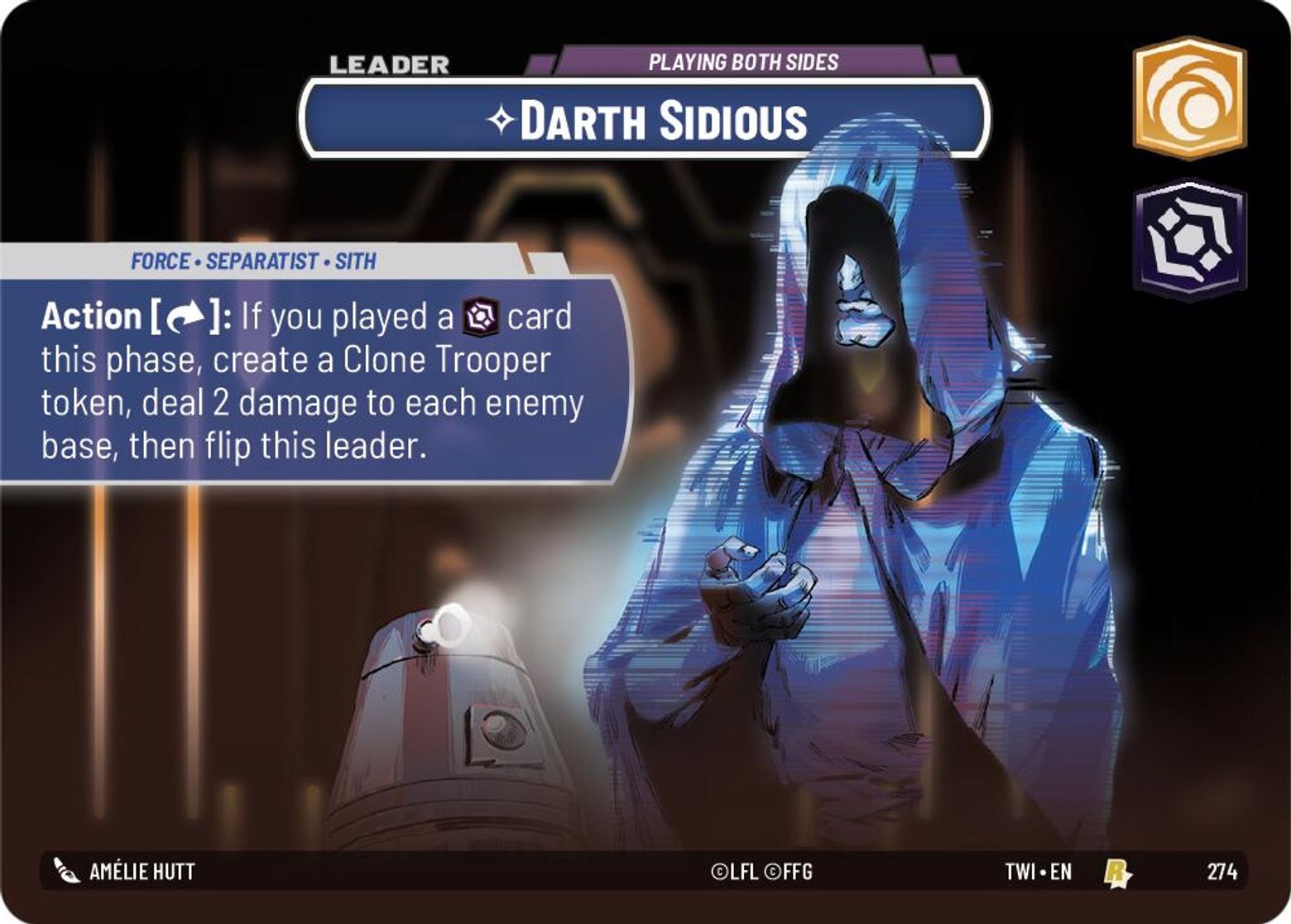 Chancellor Palpatine // Darth Sidious, Playing Both Sides (verso)