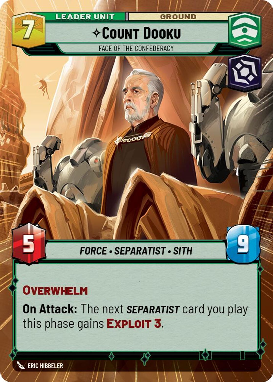 Count Dooku, Face of the Confederacy (verso)