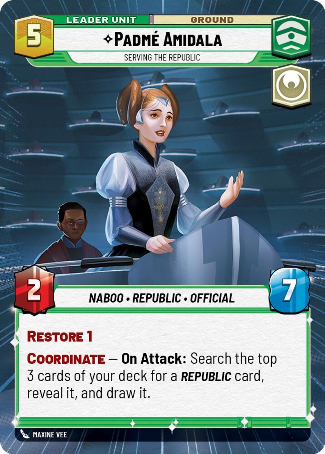 Padmé Amidala, Serving the Republic (verso)