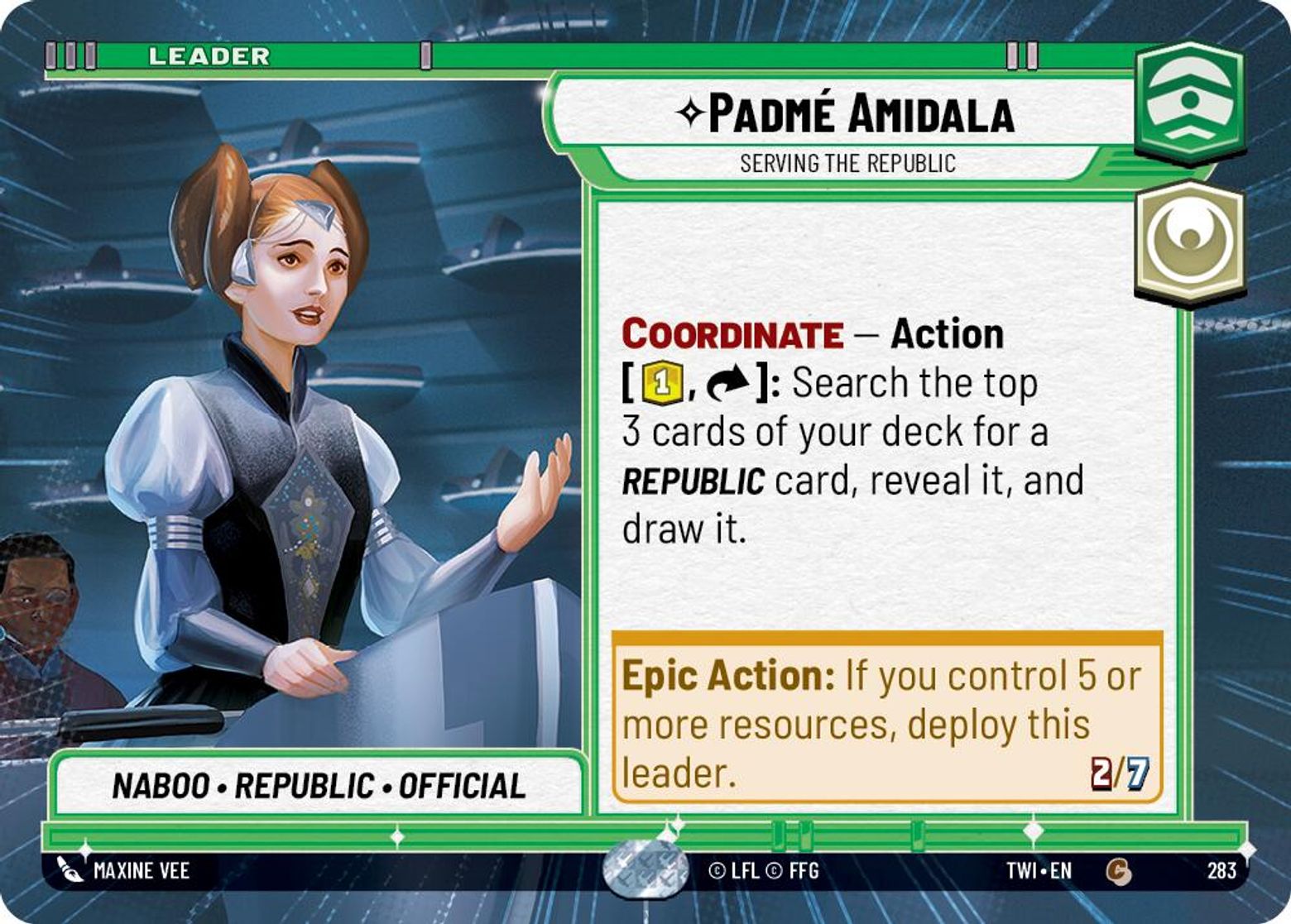 Padmé Amidala, Serving the Republic — Twilight of the Republic 283