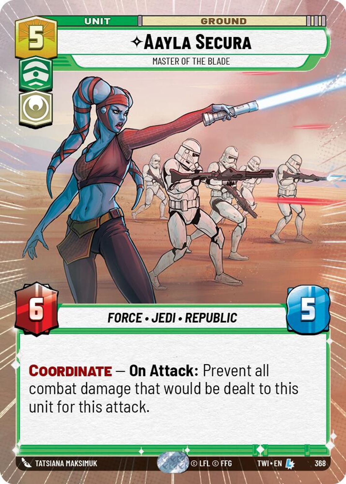 Aayla Secura, Master of the Blade — Twilight of the Republic 368