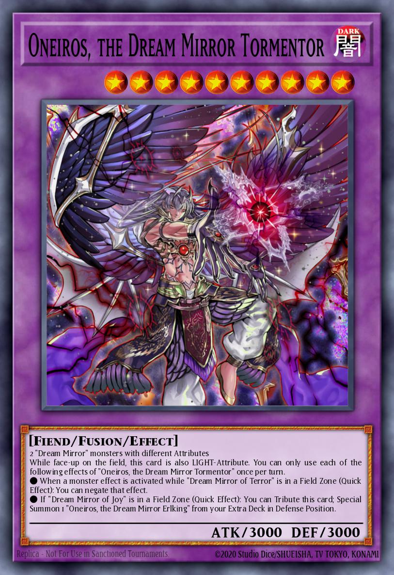 Oniro, o Atormentador do Espelho Onírico — Blazing Vortex Premiere! promotional card EN042