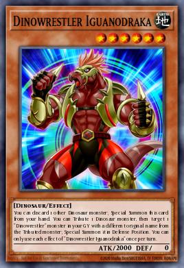 Dinolutador Iguanodraka — Dawn of Majesty Premiere! promotional card EN094