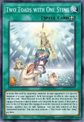 Dois Sapos com uma Ferroada Só — Dawn of Majesty Premiere! promotional card EN097