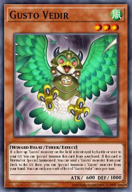 Vedir Gusto — Dawn of Majesty Premiere! promotional card EN019